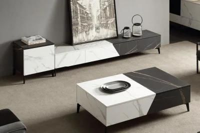 Black and White Marble Design TV Cabinet TV Stand TV Table