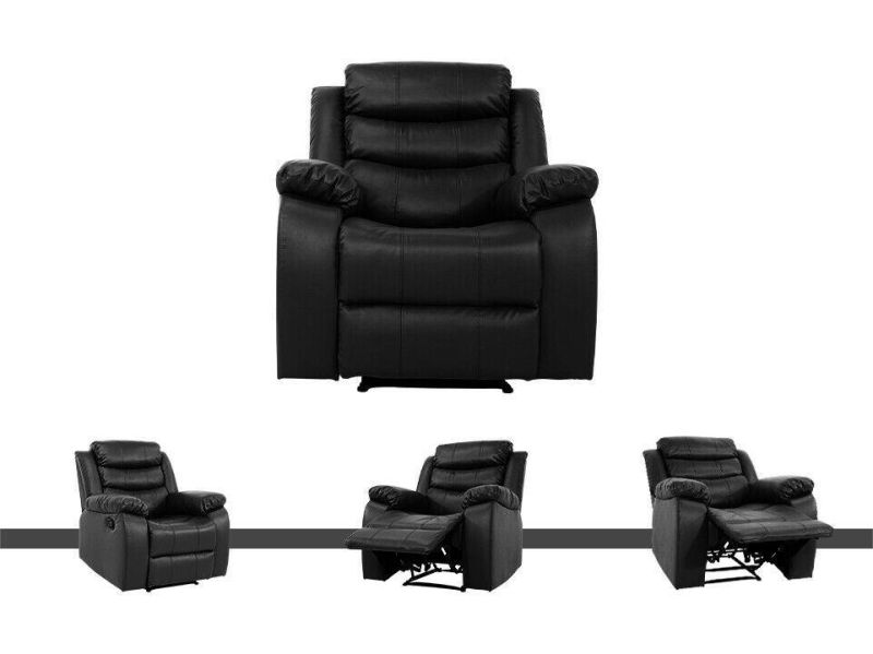 Jky Furniture Leather Manual Recliner Chair with High Quality Padded Seat for Living Room