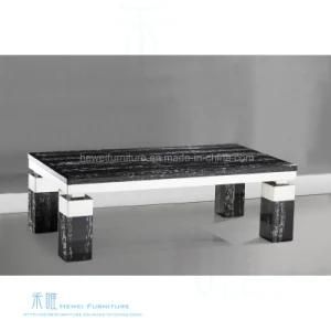 Modern Artificial Stone Firm Metal Base Coffee Table (HW-0029T)