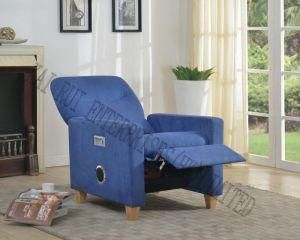 Music Storage Multifunctional Modern Fabric Recliner Chair Ottoman with Blue Tooth