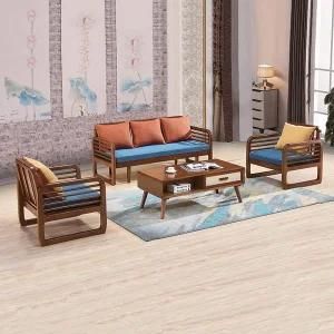 Nordic Living Room Furniture Rattan Wooden Sofa Set
